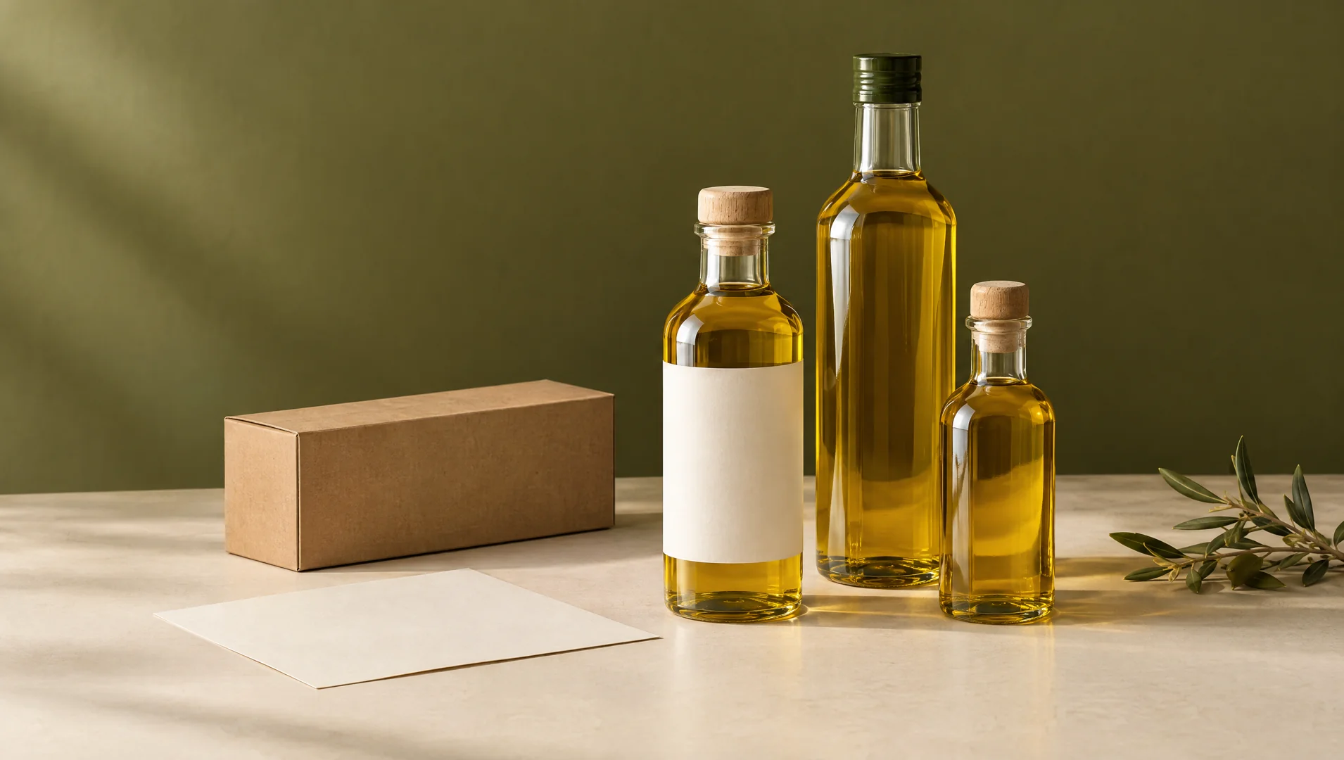 Illustrative packaging and blank-label bottles