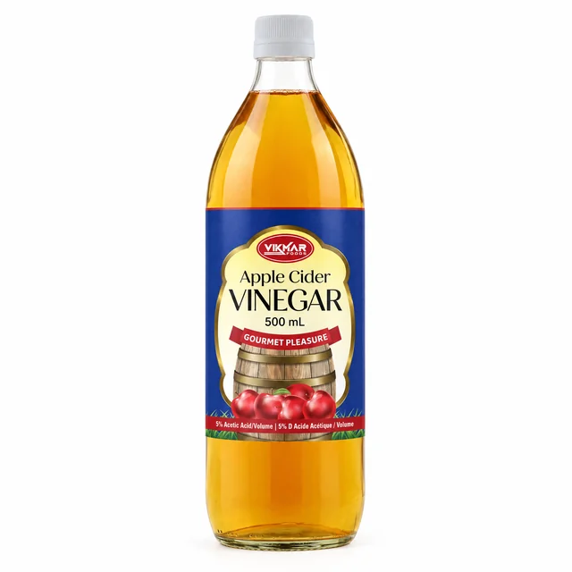 Apple cider vinegar 500 mL bottle product illustration