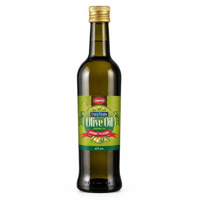 Extra virgin olive oil 473 mL bottle product illustration